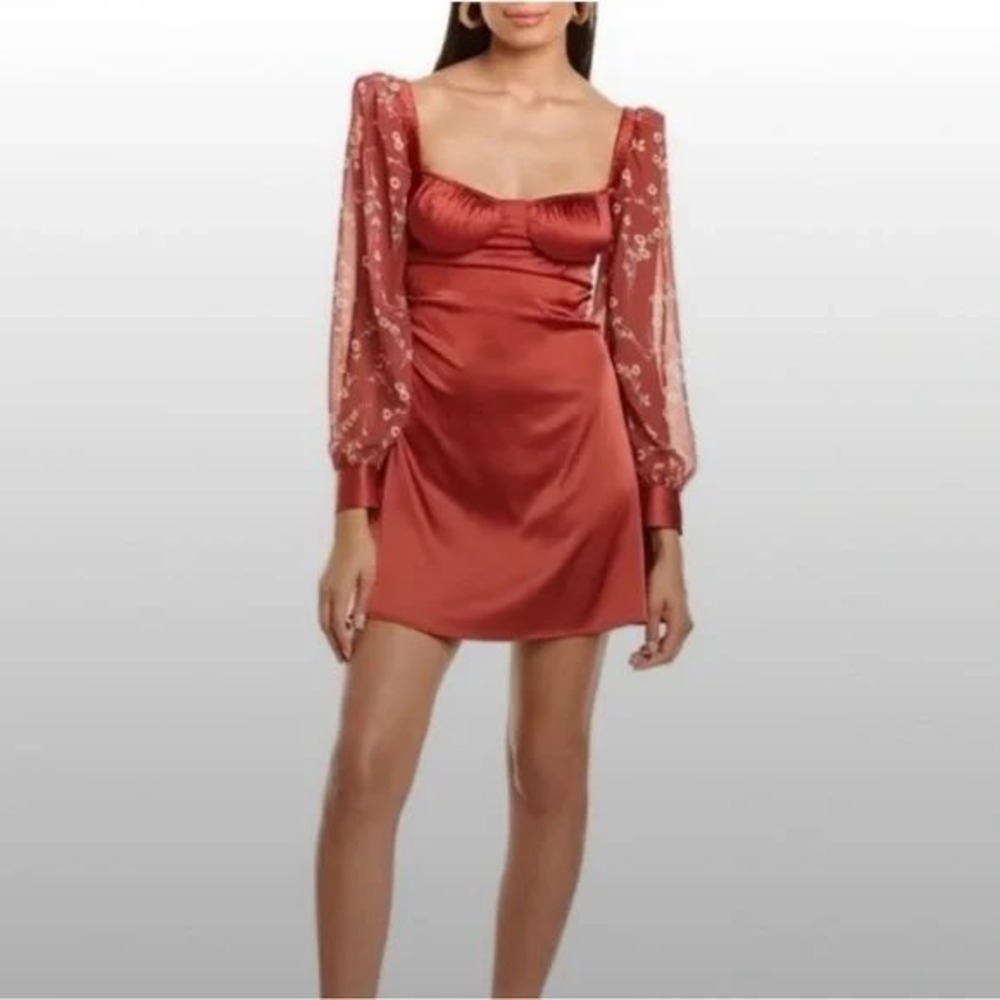 WeWoreWhat x Danielle Bernstein Dress Size 6 Puff Sleeve Silky Ballet Cottage